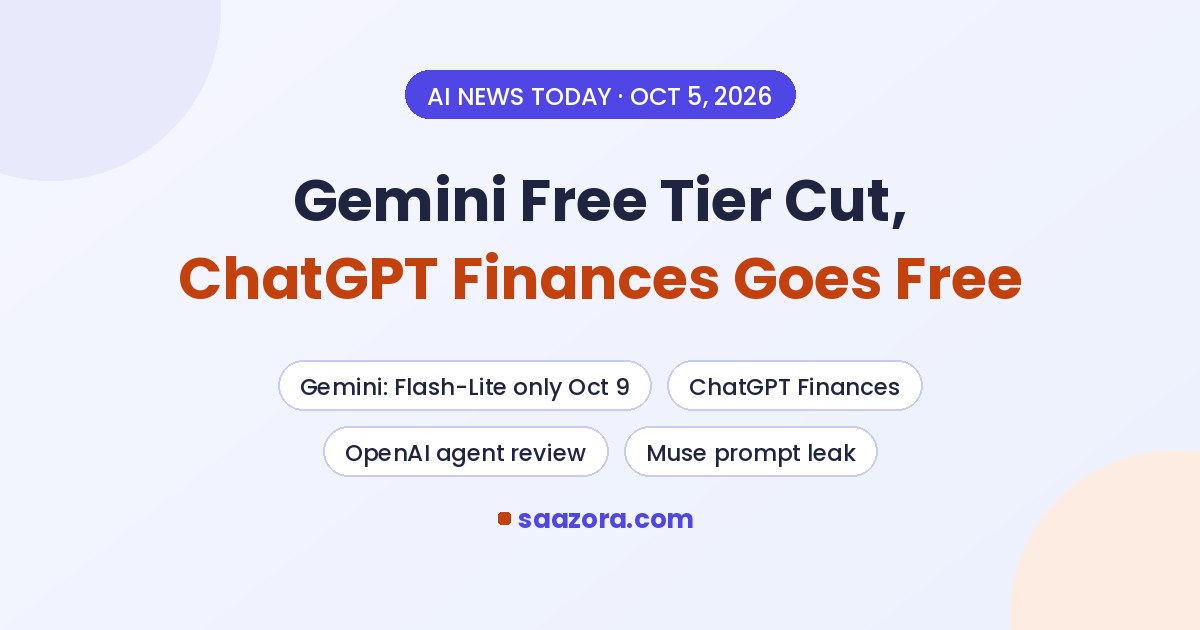 AI News Today, Oct 5: Gemini Free Tier Cut, ChatGPT Finances