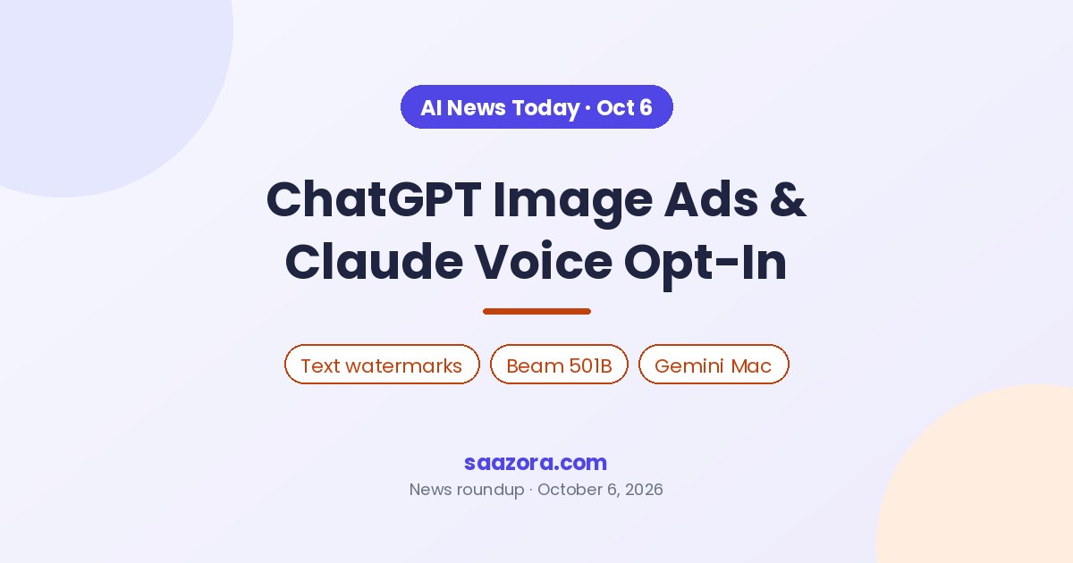 AI News Today, Oct 6: ChatGPT Image Ads, Claude Voice