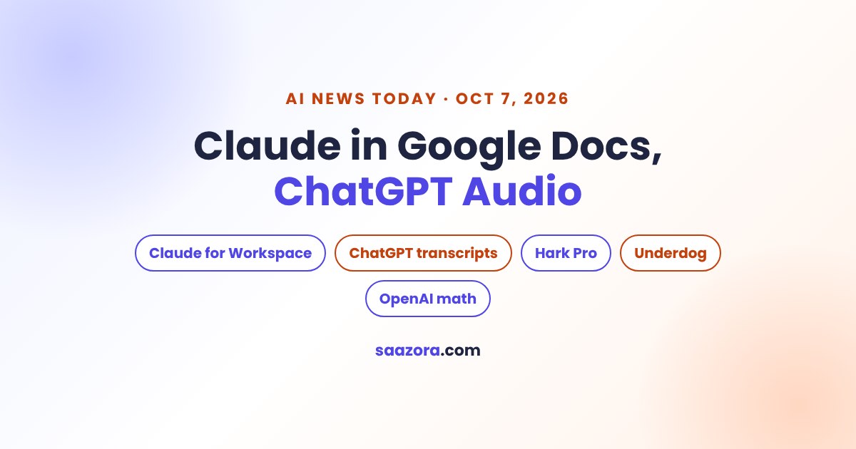AI News Today, Oct 7: Claude in Google Docs, ChatGPT Audio