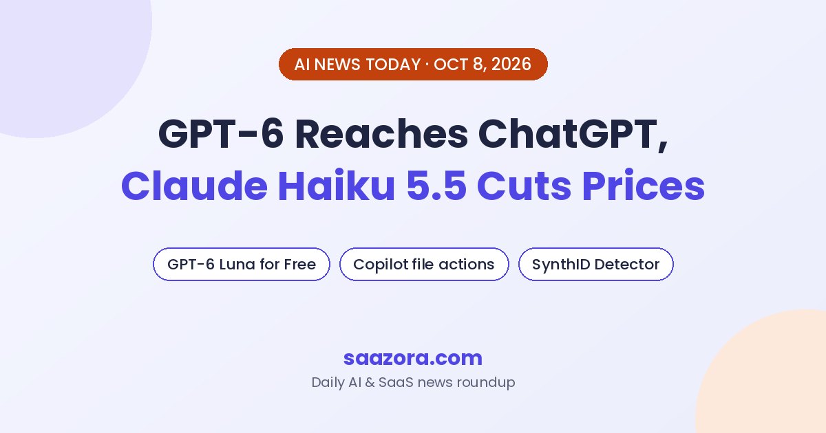 AI News Today, Oct 8: GPT-6 in ChatGPT, Claude Haiku 5.5