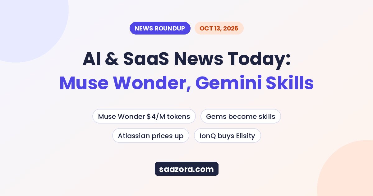 AI & SaaS News, Oct 13: Meta Muse Wonder, Gemini Skills