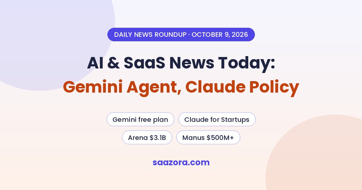 AI & SaaS News, Oct 9: Gemini Agent, Claude Policy
