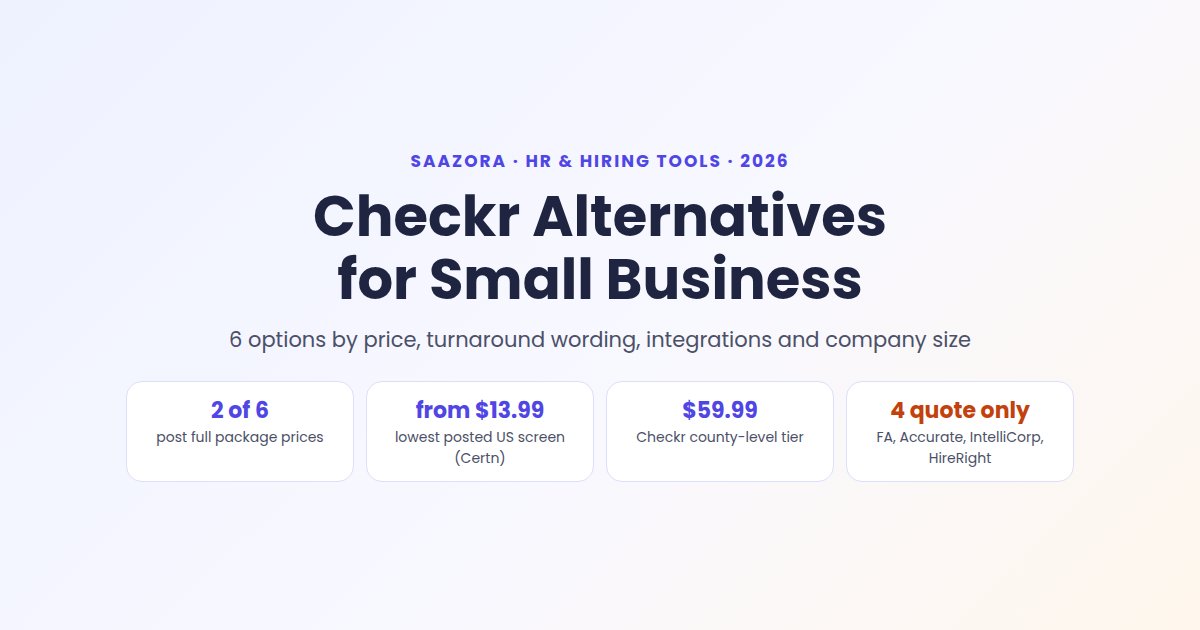 Checkr Alternatives for Small Business (2026): 6 by Price