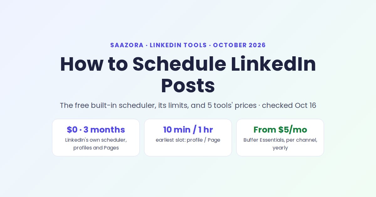 How to Schedule LinkedIn Posts (Free + Tools) in 2026