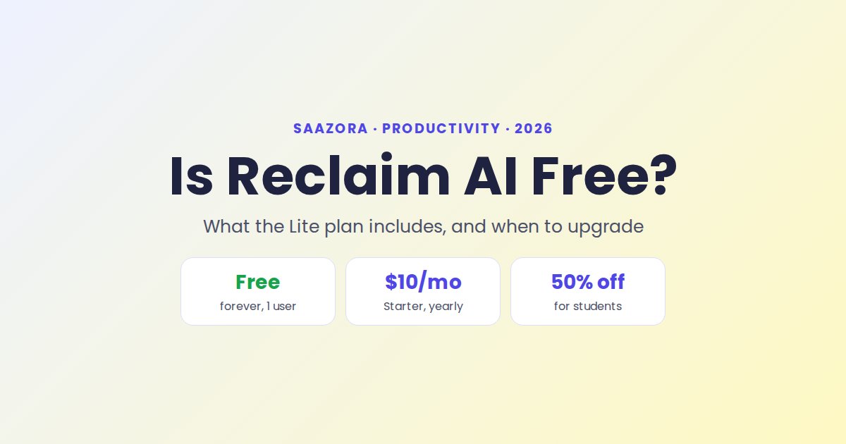 Is Reclaim AI Free? Lite Plan Limits & Pricing (2026)