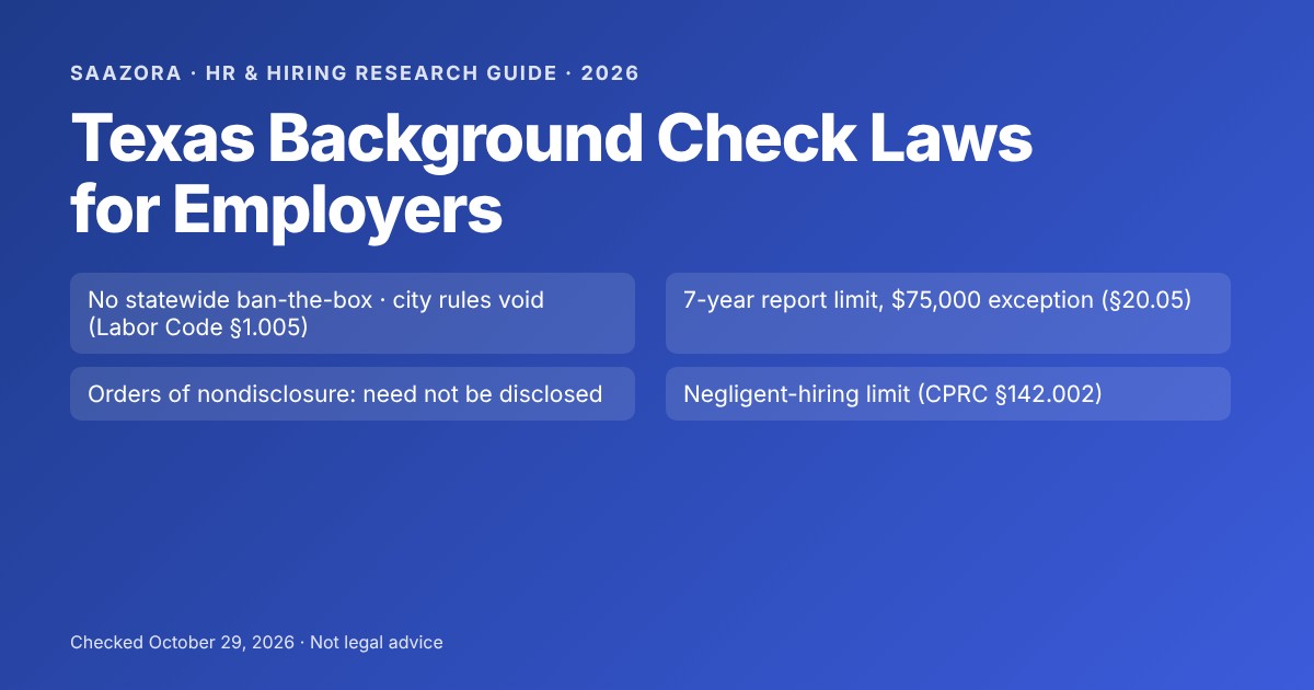 Texas Background Check Laws for Employers (2026)